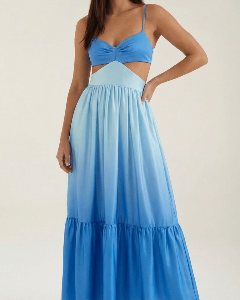 Aurazio Abito Lungo con Tagli per Donna