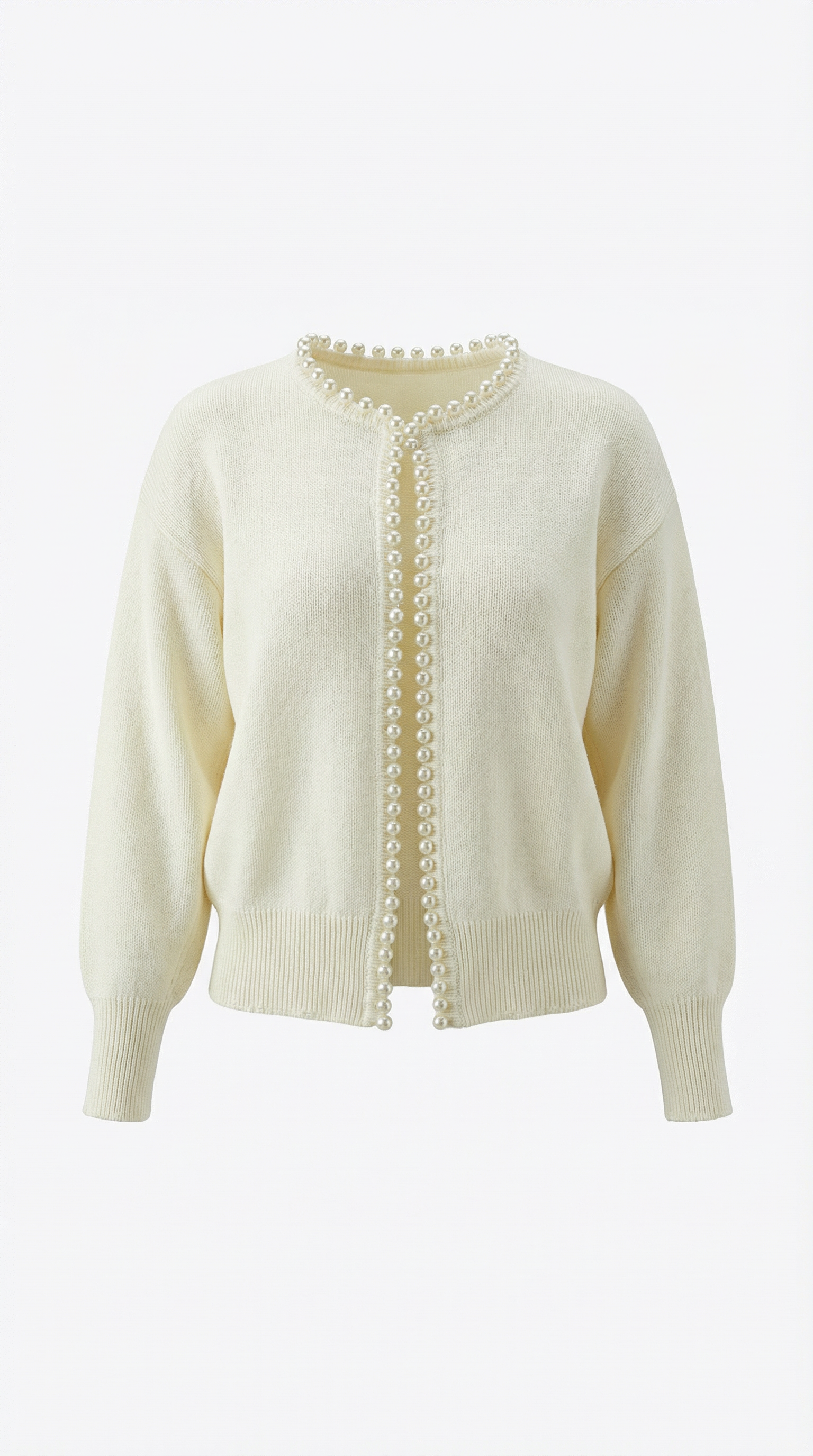 Cardigan Donna con Perle in Maglia Morbida Glamour