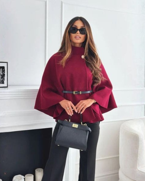 Aurazio Cappotto a Mantella con Cintura da donna