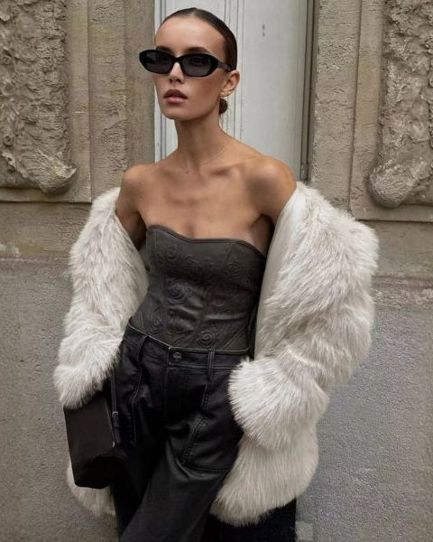 Aurazio Cappotto in Pelliccia Sintetica per Donna