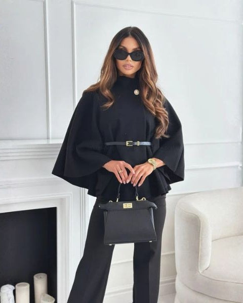 Aurazio Cappotto a Mantella con Cintura da donna
