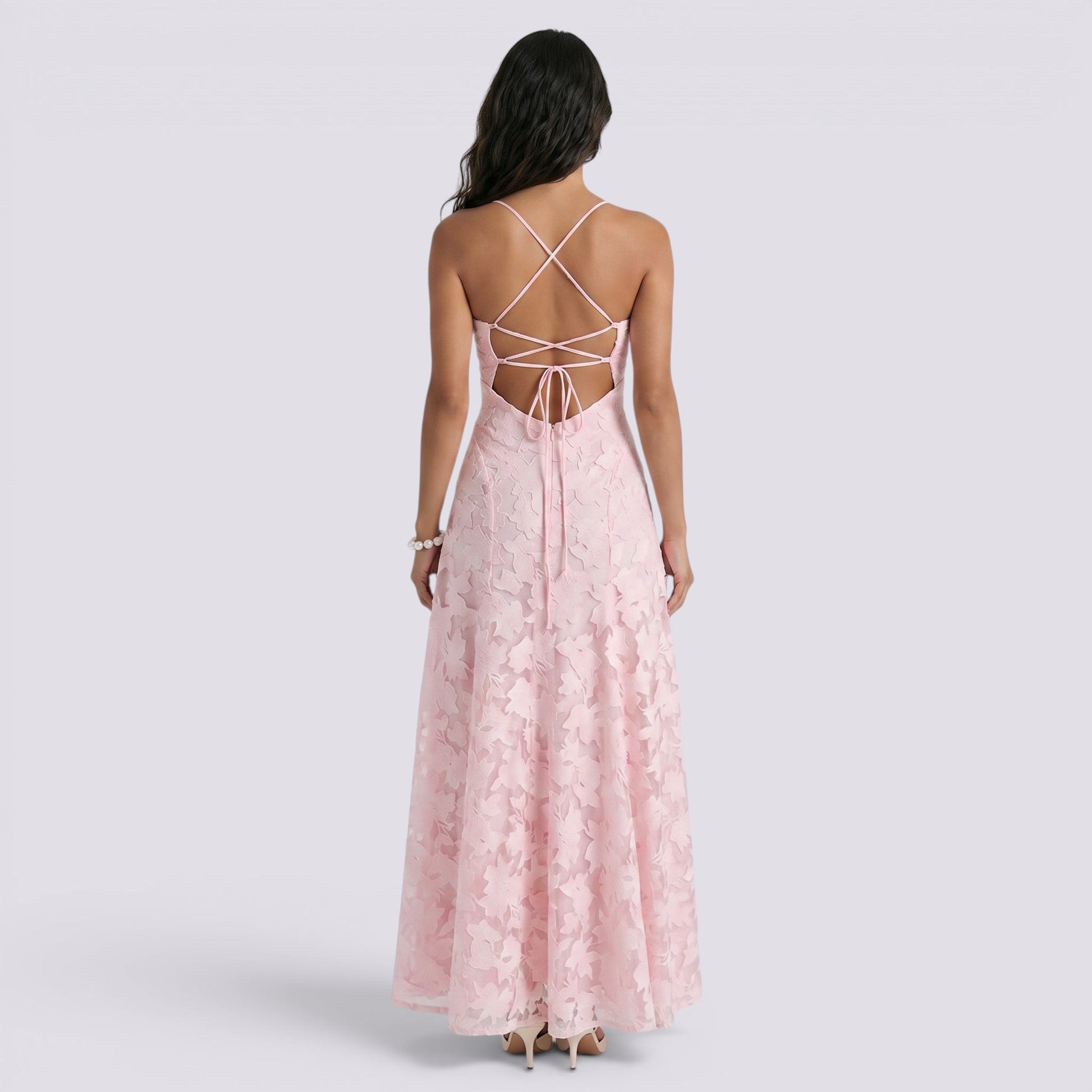 Abito Lungo Donna da Cerimonia Schiena Aperta Elegante
