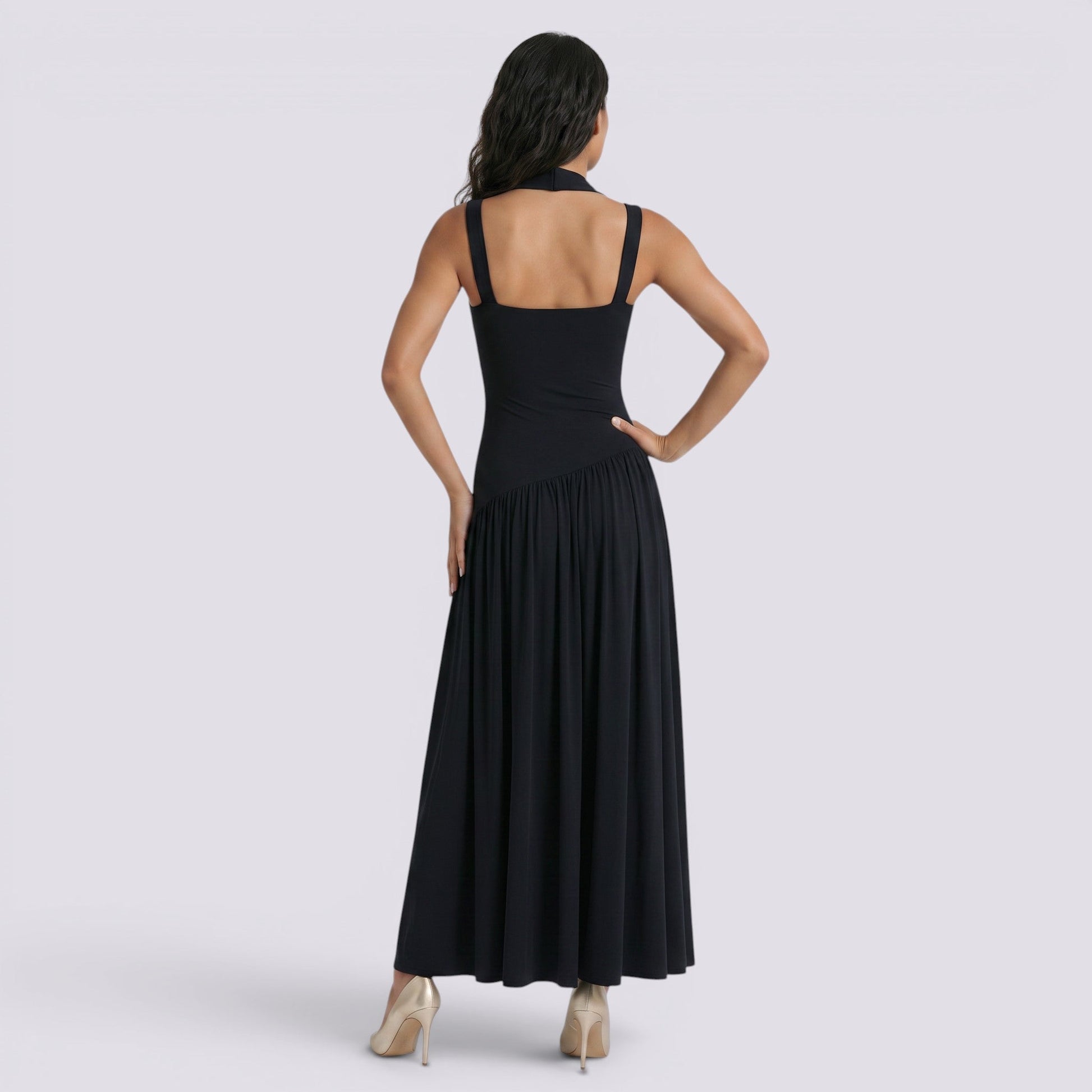 Abito Lungo Donna da Cerimonia Aderente Smanicato Elegante