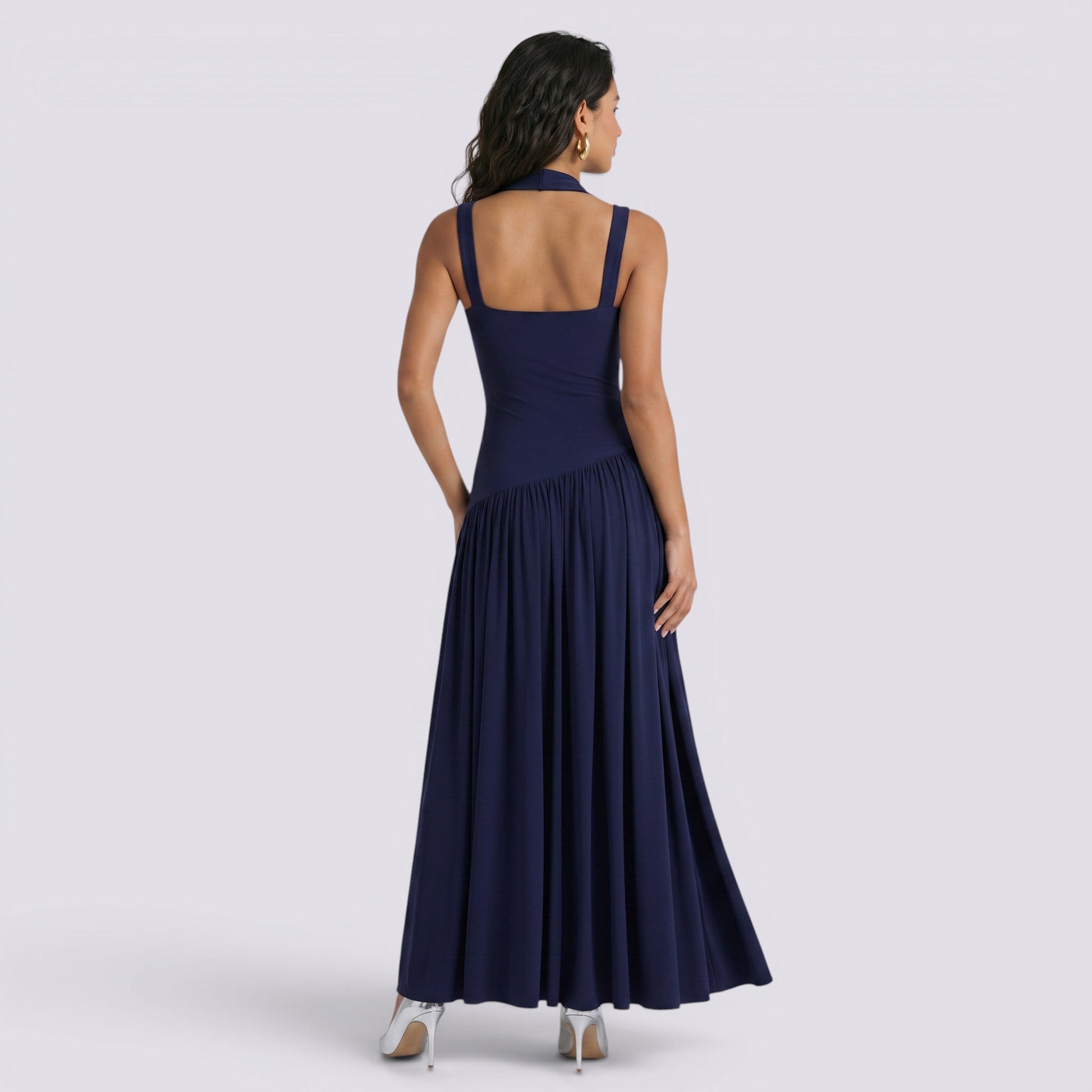 Abito Lungo Donna da Cerimonia Aderente Smanicato Elegante