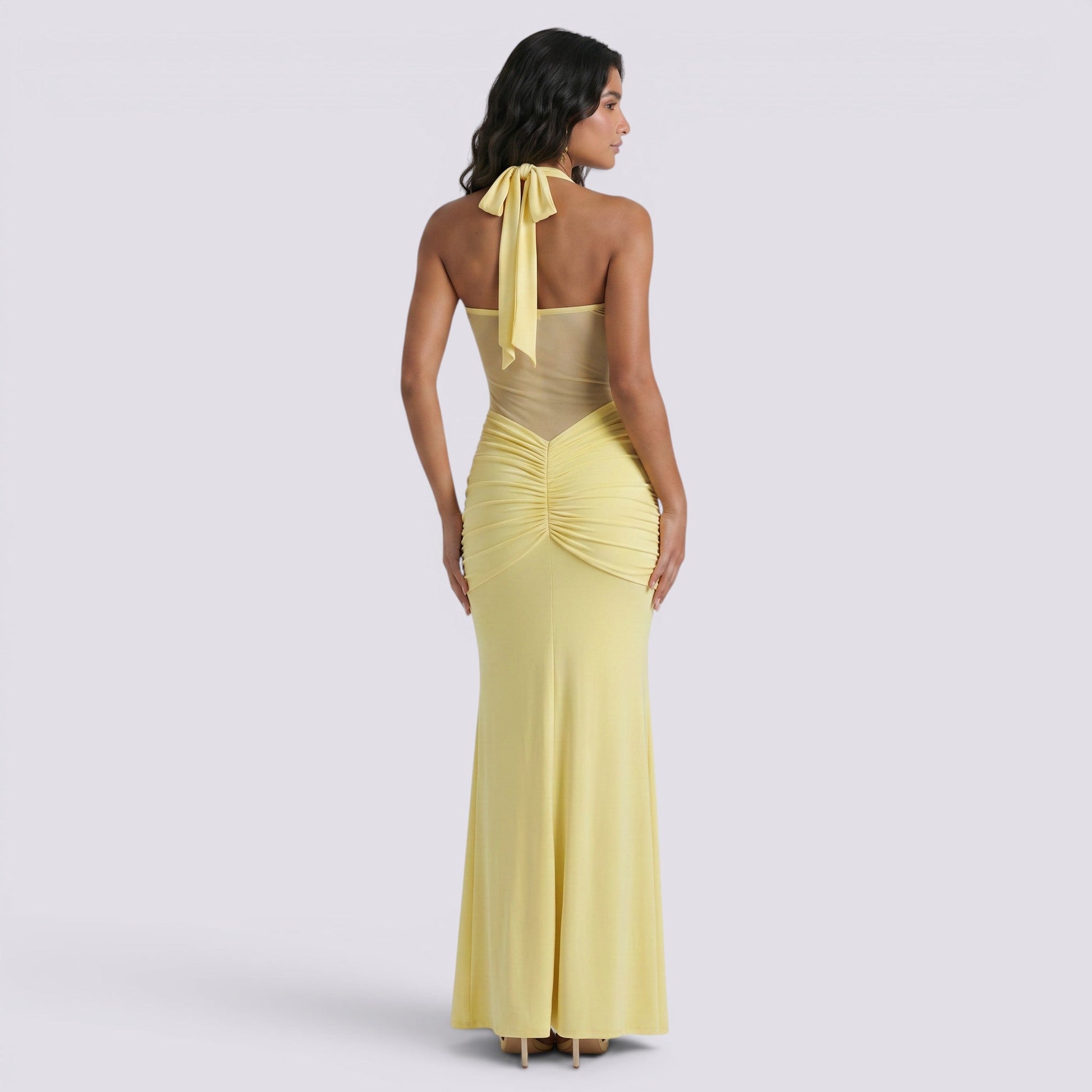 Abito Lungo Donna Halter Schiena Aperta da Cerimonia