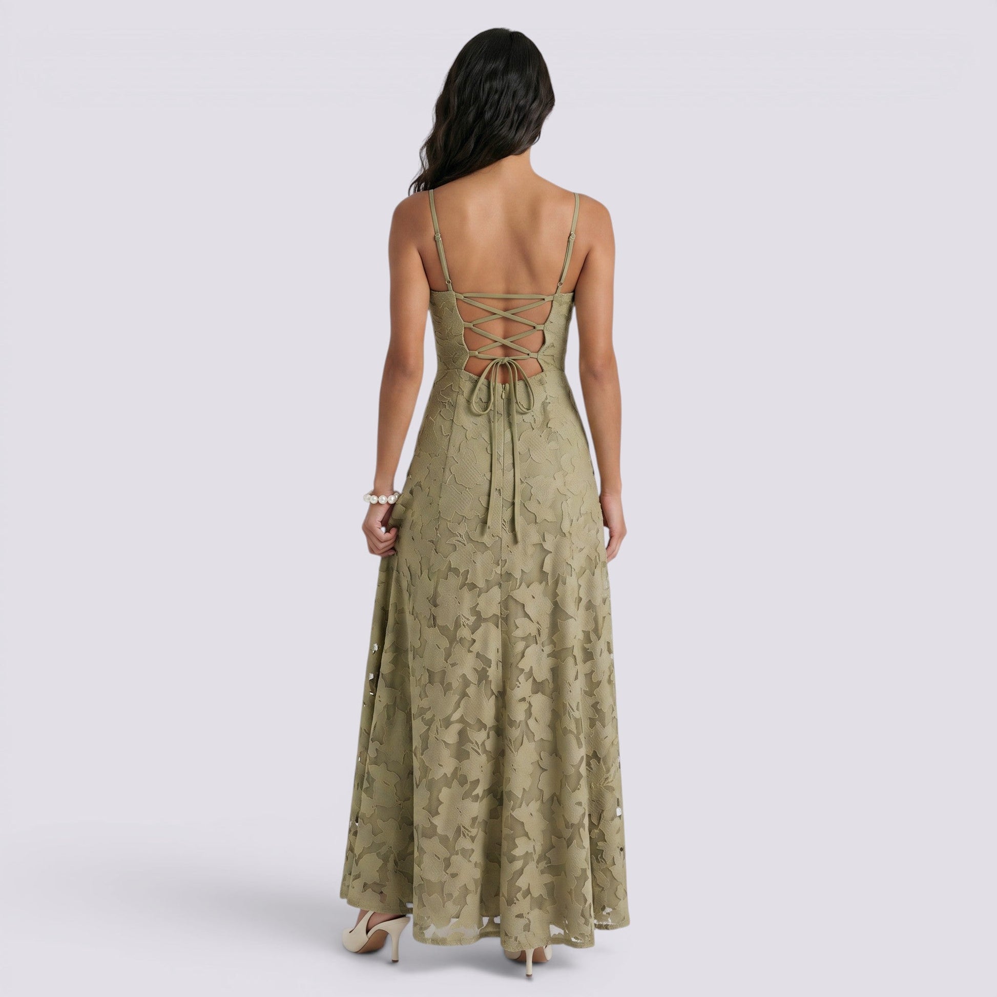 Abito Lungo Donna da Cerimonia Schiena Aperta Elegante