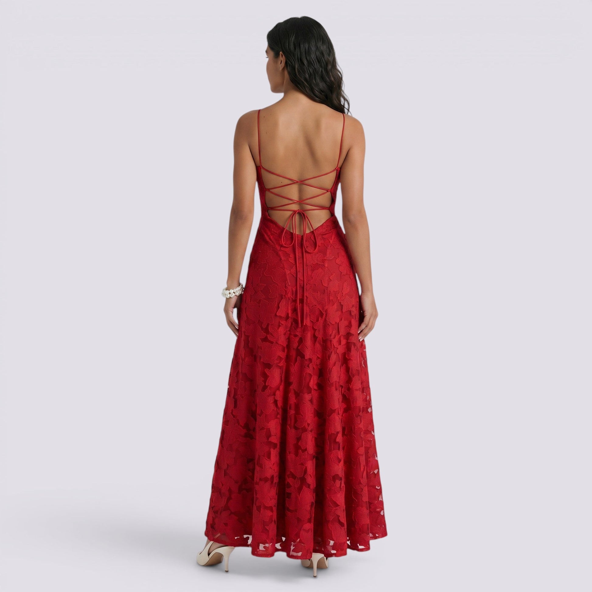Abito Lungo Donna da Cerimonia Schiena Aperta Elegante