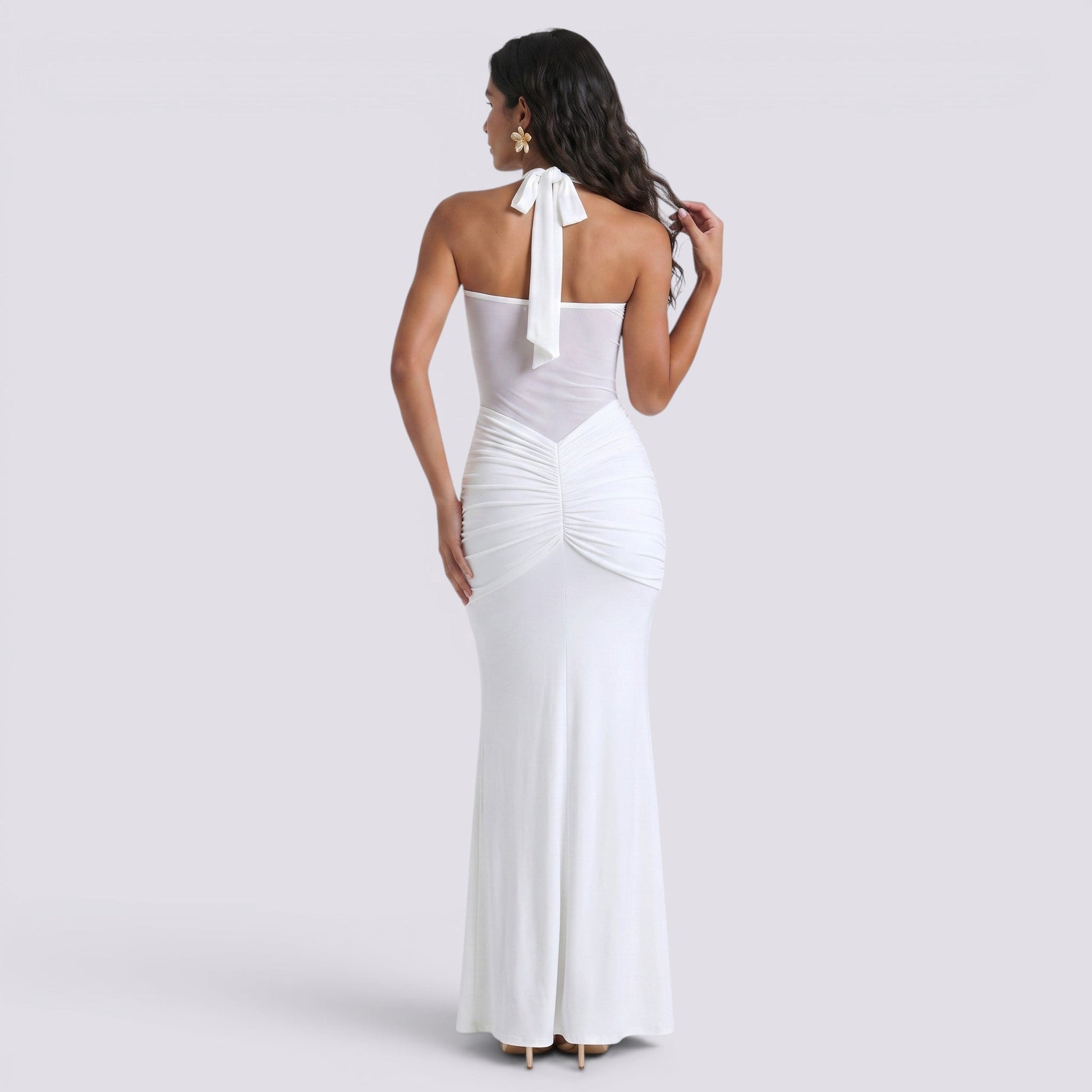 Abito Lungo Donna Halter Schiena Aperta da Cerimonia