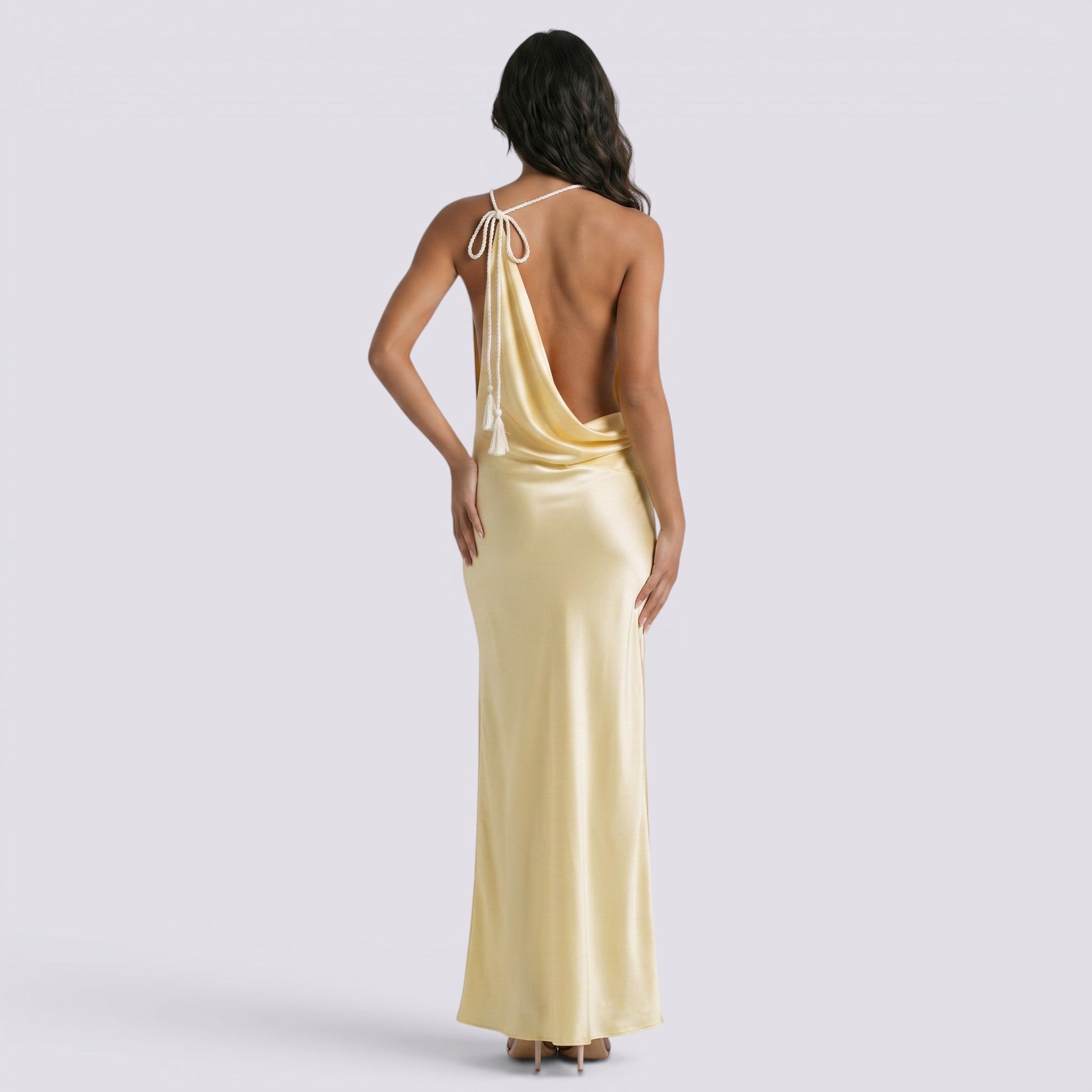 Abito Donna Halter in Raso da Sera Elegante