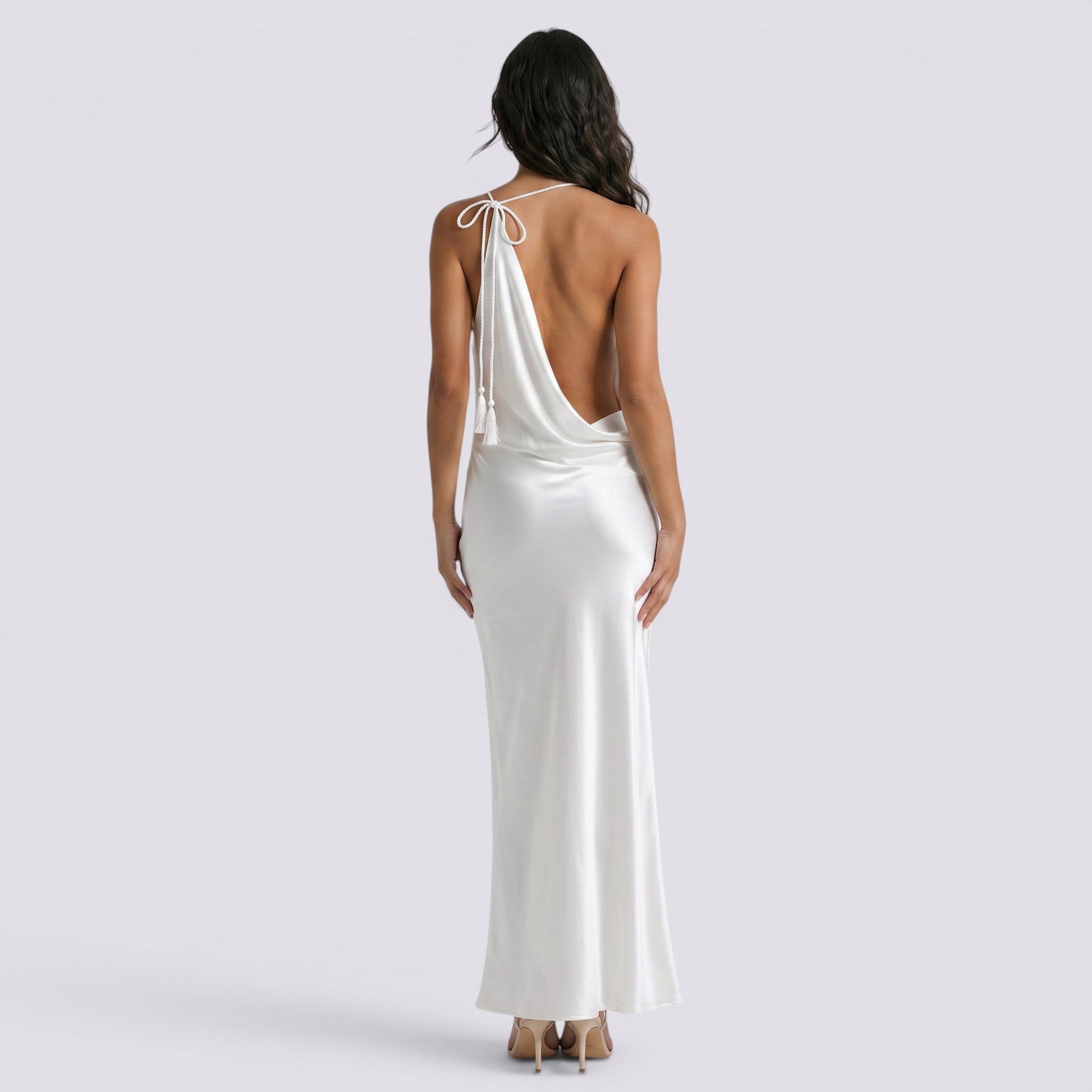 Abito Donna Halter in Raso da Sera Elegante