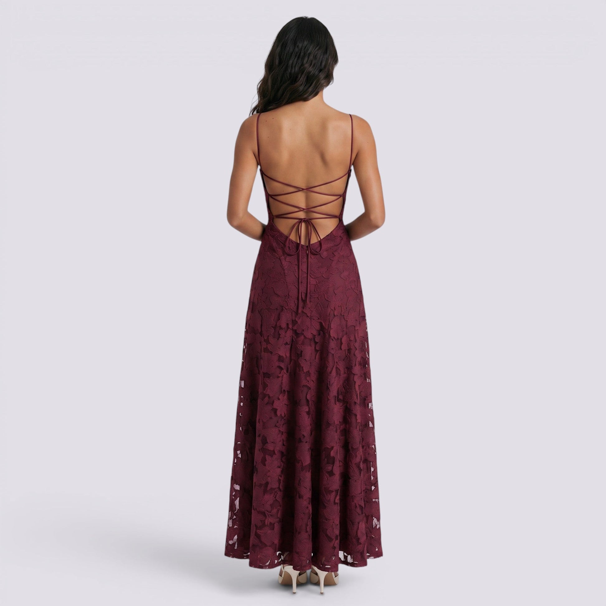 Abito Lungo Donna da Cerimonia Schiena Aperta Elegante