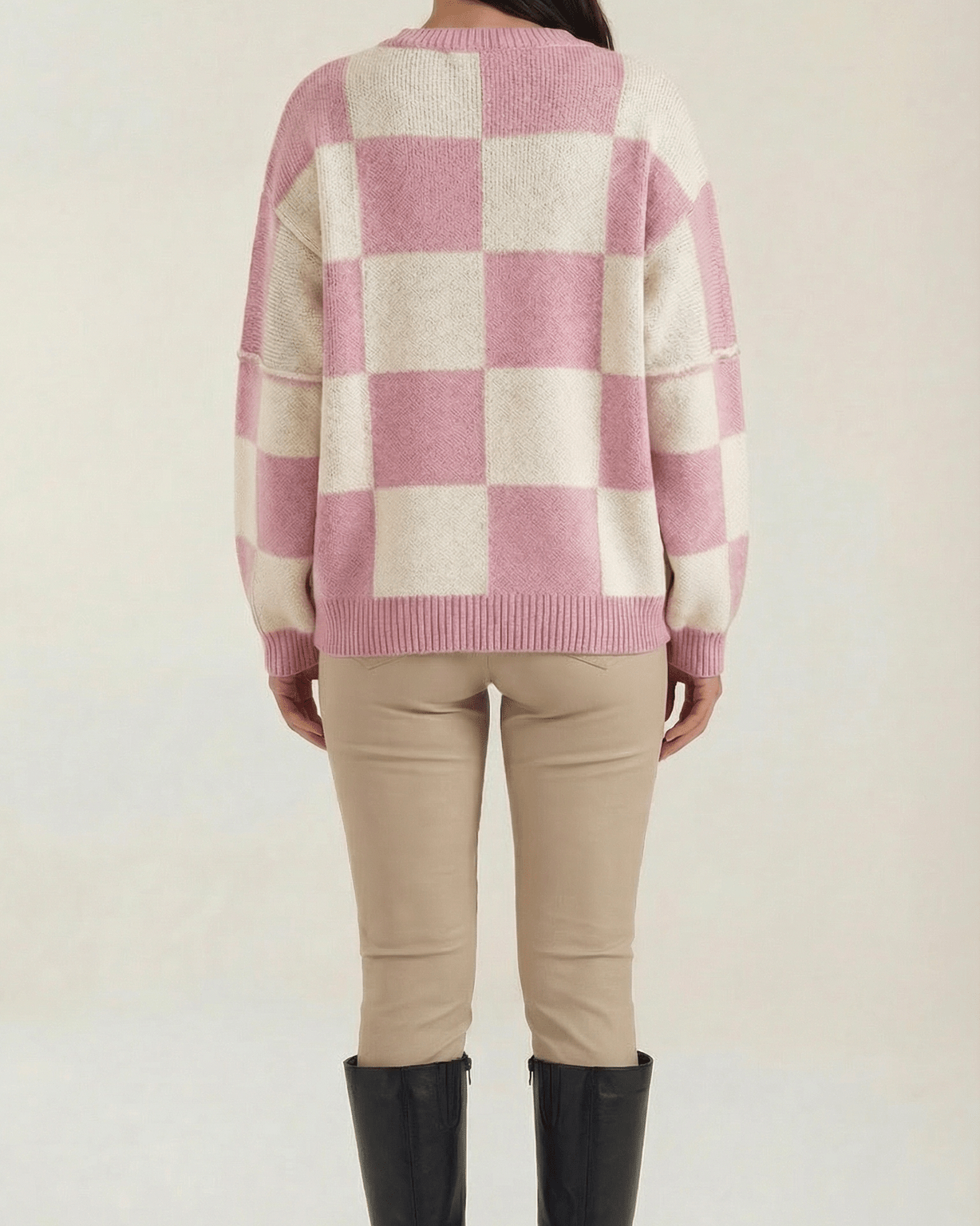 Aurazio Maglione a Quadri Checkered da Donna