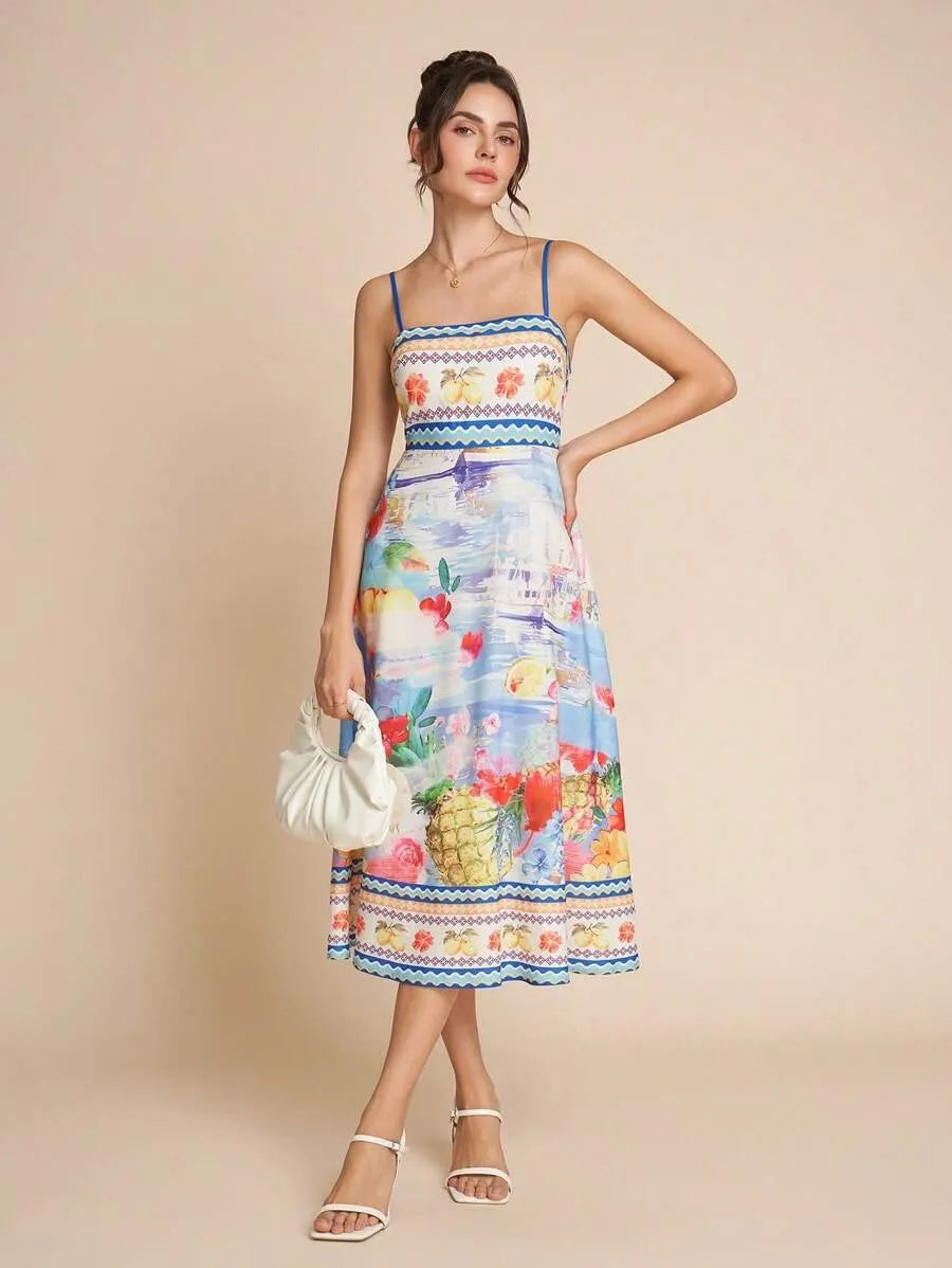 Aurazio Vestito Midi Floreale per Donna