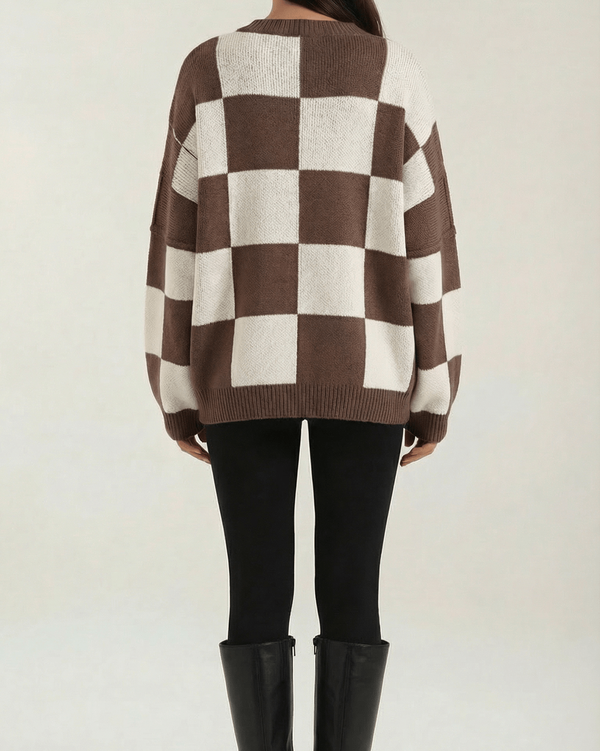 Aurazio Maglione a Quadri Checkered da Donna