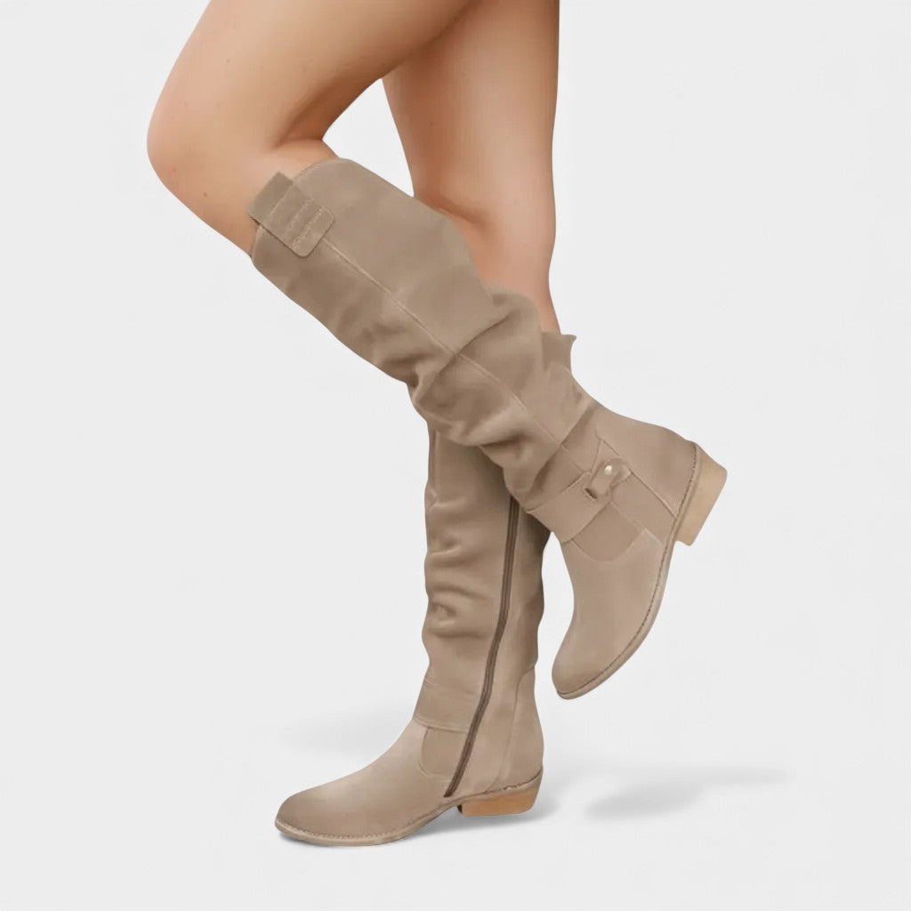 Aurazio Stivali Sopra Ginocchio Camoscio Eleganza Maxima per Donna