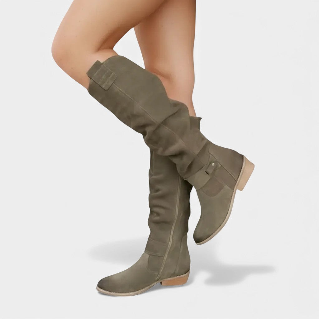 Aurazio Stivali Sopra Ginocchio Camoscio Eleganza Maxima per Donna
