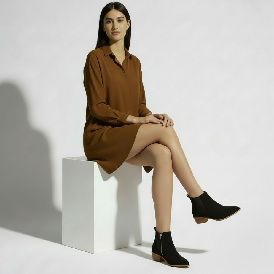 Aurazio Stivaletti Camoscio Comfort Cerniera Laterale per Donna