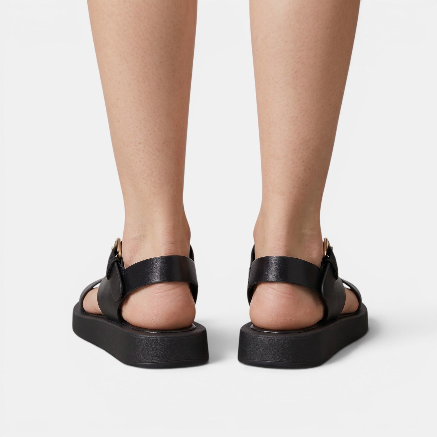 Aurazio Sandali Platform Pelle Incrocio Tacco Blocco per Donna