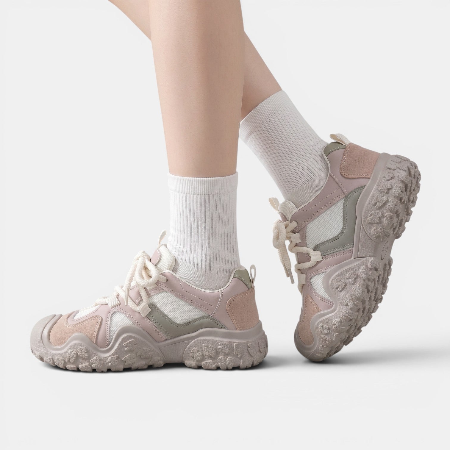 Aurazio Sneakers Rosa Ortopediche Suola Tecnica per Donna