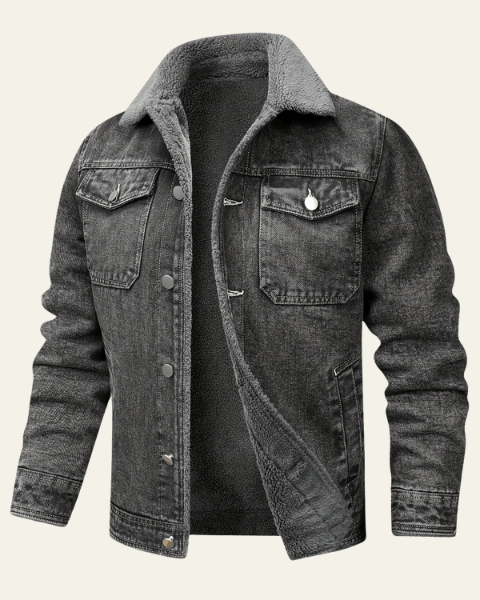 Aurazio Giacca in denim con fodera sherpa per Esploratori Urbani