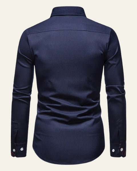 Aurazio Camicia a Bottoni Bordo Contrasto da Uomo