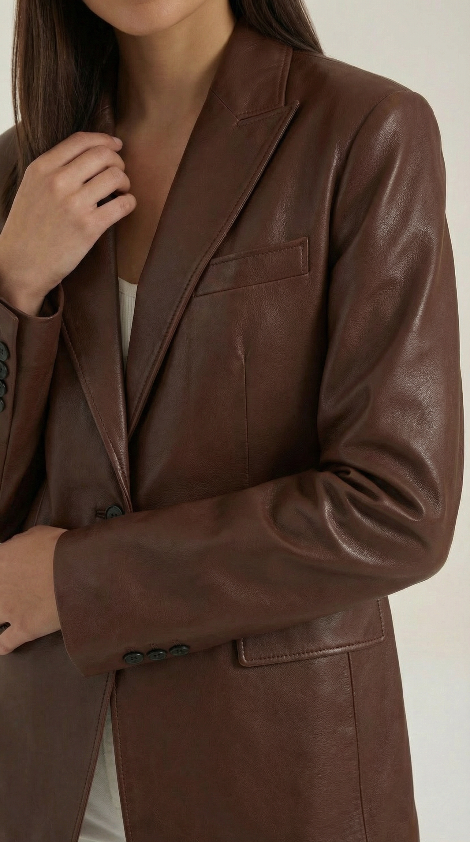 Blazer Donna in Ecopelle Lucido Oversize Strutturato