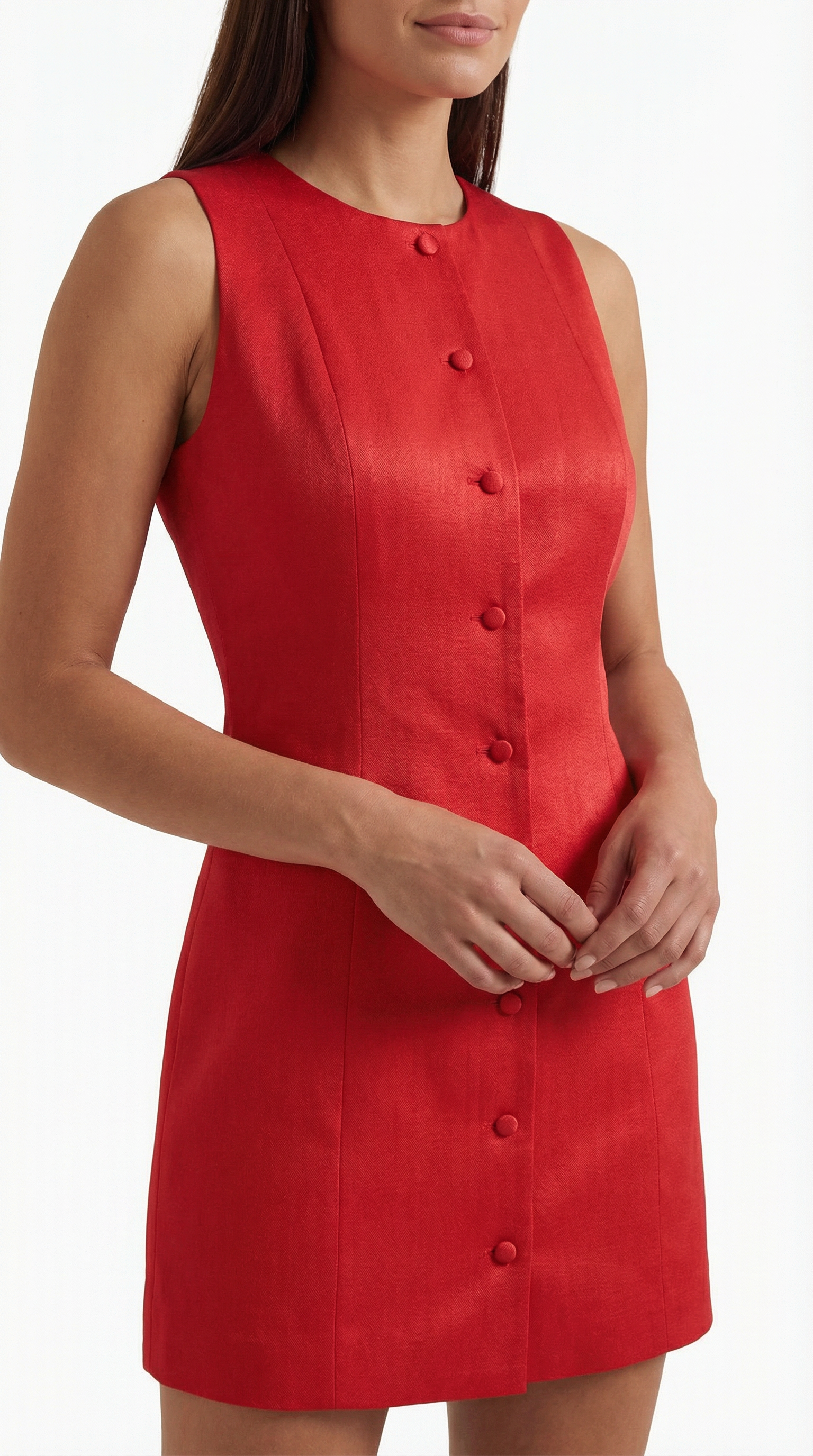 Aurazio Vestito Bottonato Senza Maniche da Donna