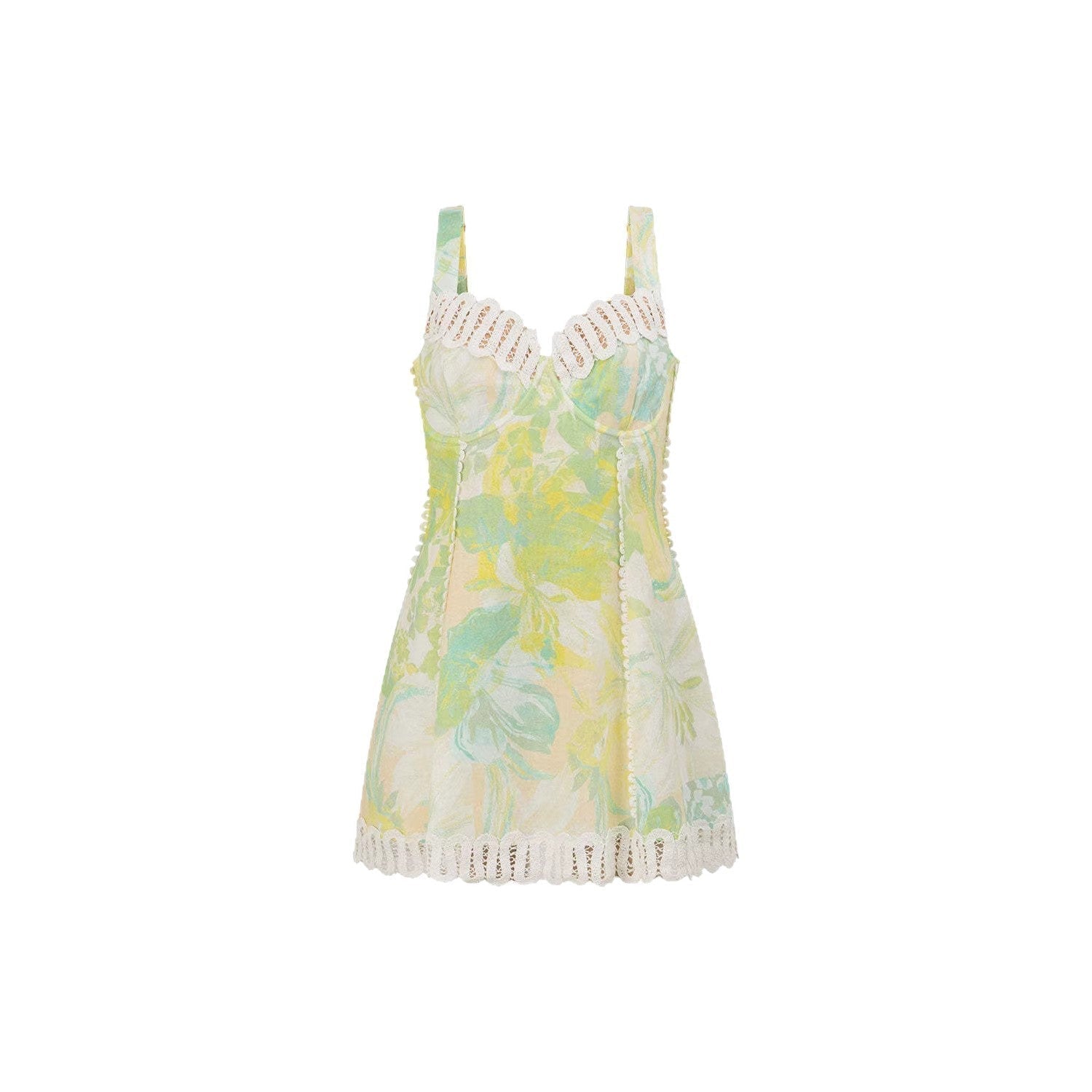 Aurazio Vestito Floreale con Pizzo per Donna