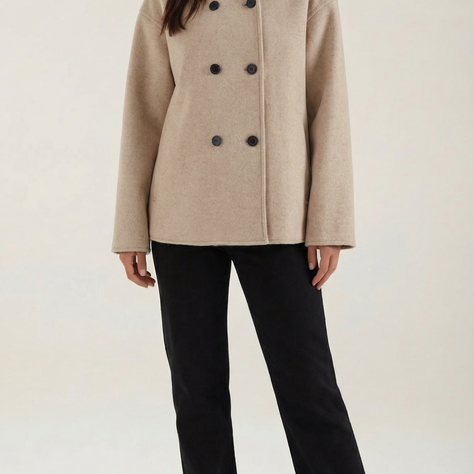 Aurazio Giacca Oversize con Bottoni da Donna