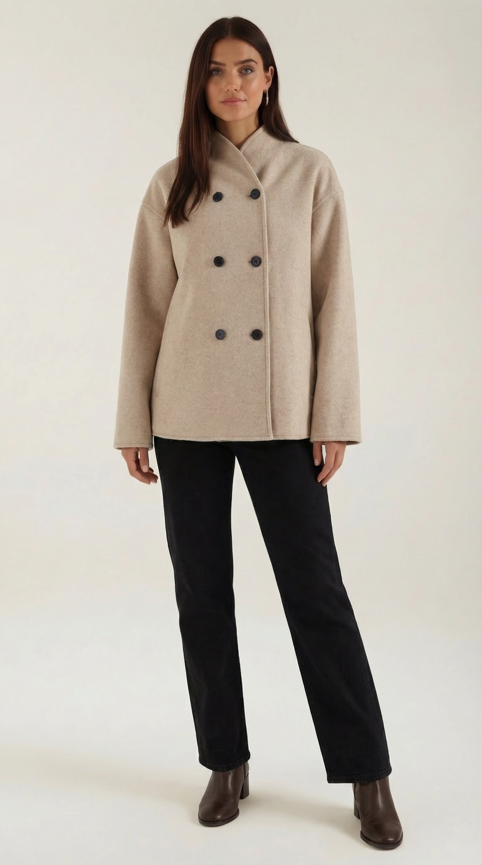 Aurazio Giacca Oversize con Bottoni da Donna