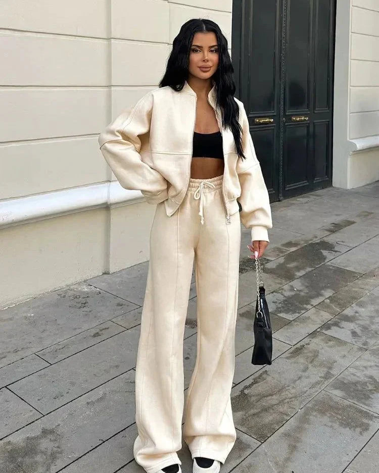 Completo Donna Tuta Oversize Morbida Felpa e Pantaloni