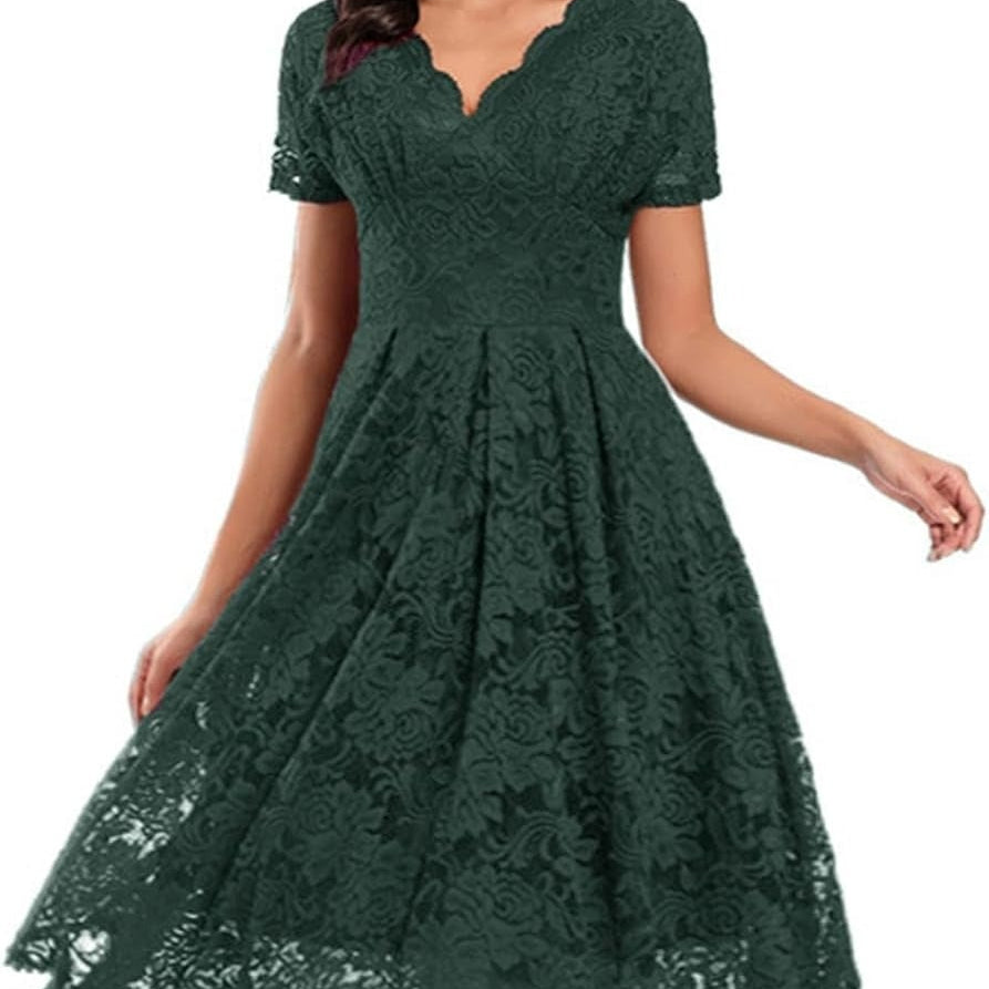 Aurazio Abito Midi con Dettaglio in Pizzo da Donna