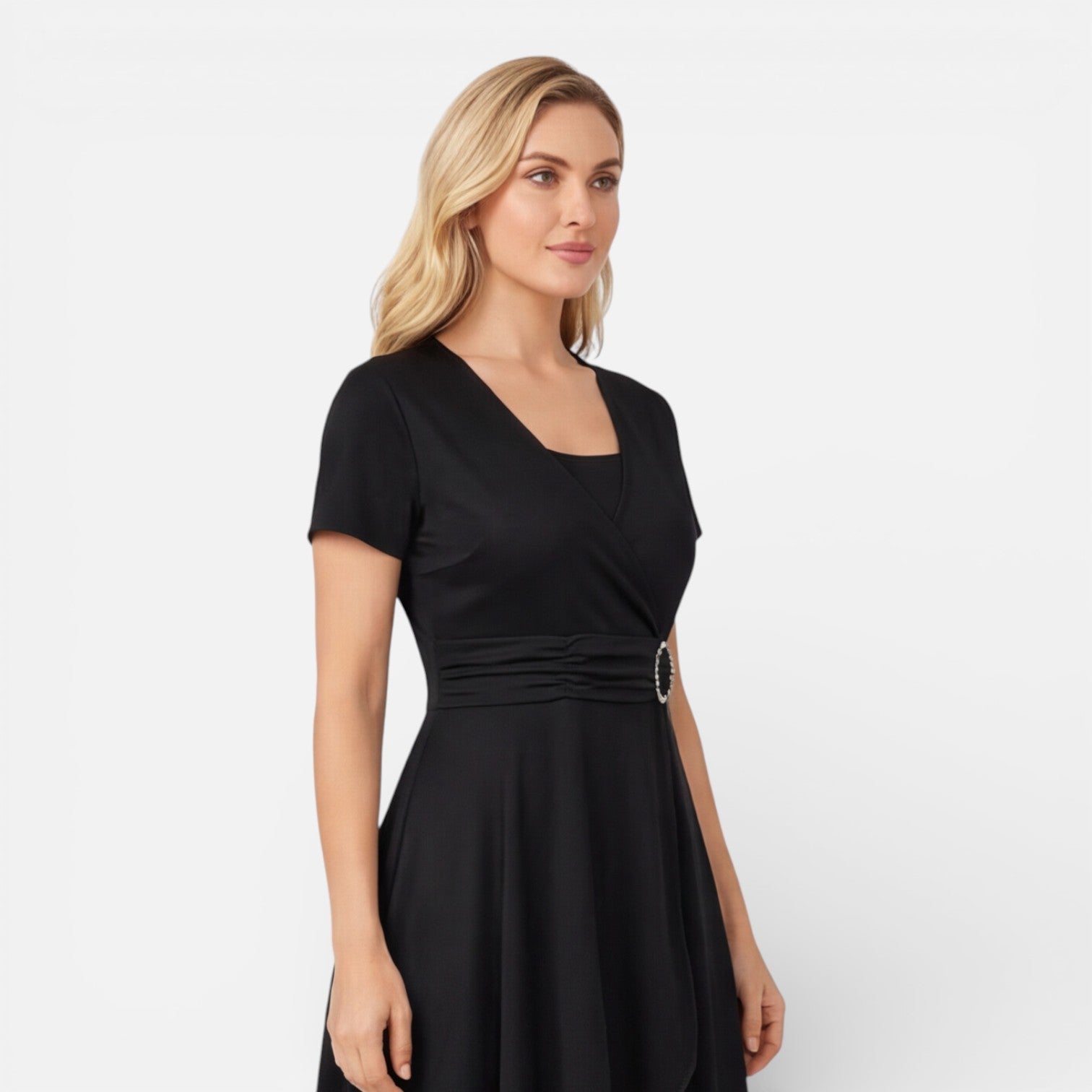 Abito Donna a Portafoglio Scollo a V Cerimonia Elegante