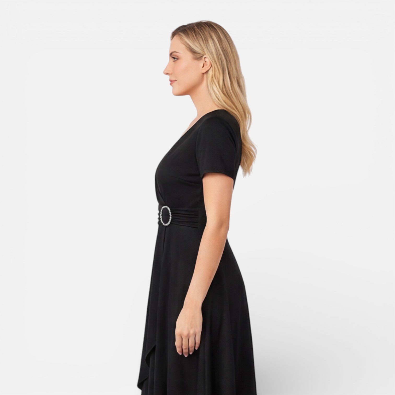 Abito Donna a Portafoglio Scollo a V Cerimonia Elegante