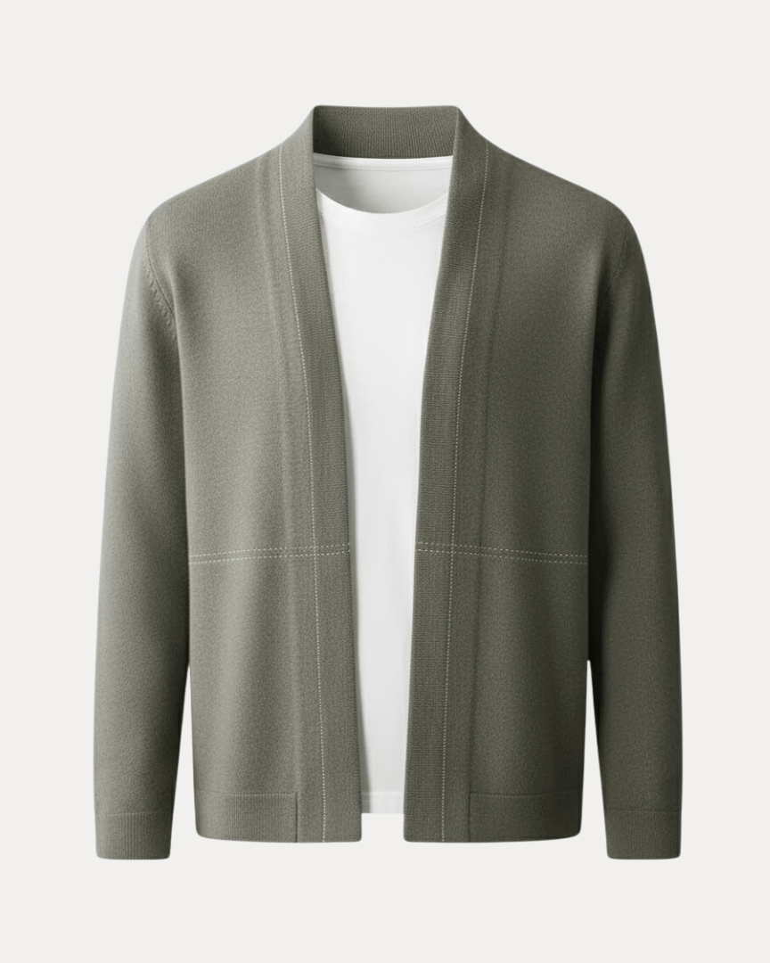 Aurazio Cardigan Uomo Leggero Maglia Fine In Cotone Morbido Versatile E Caldo Per Strati