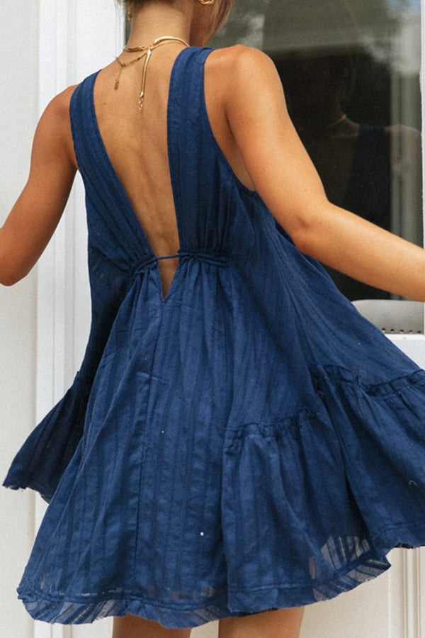 Aurazio Vestito Corto con Scollo a V Profondo da Donna