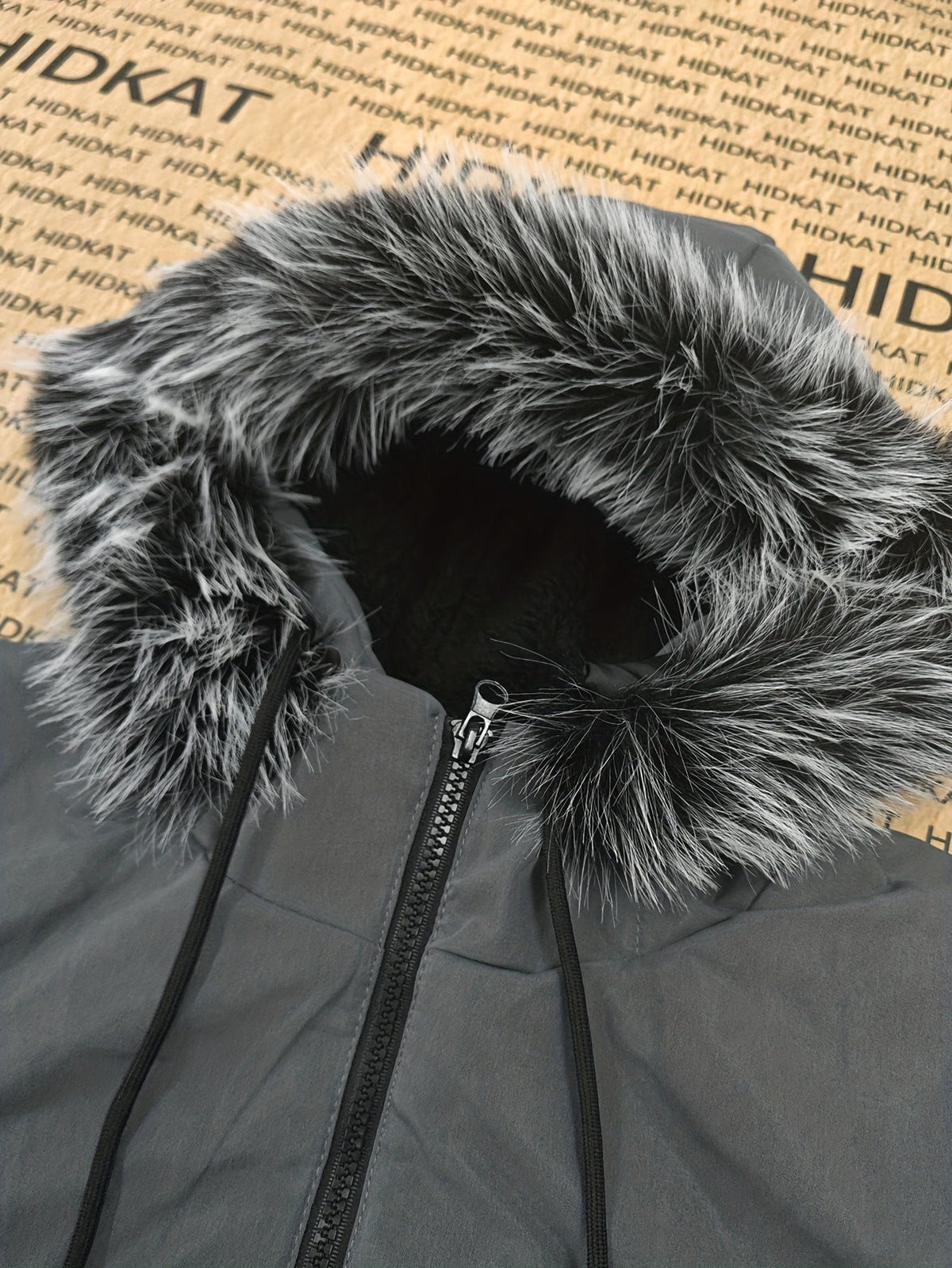 Parka Uomo Foderato in Pile con Cappuccio Media Lunghezza