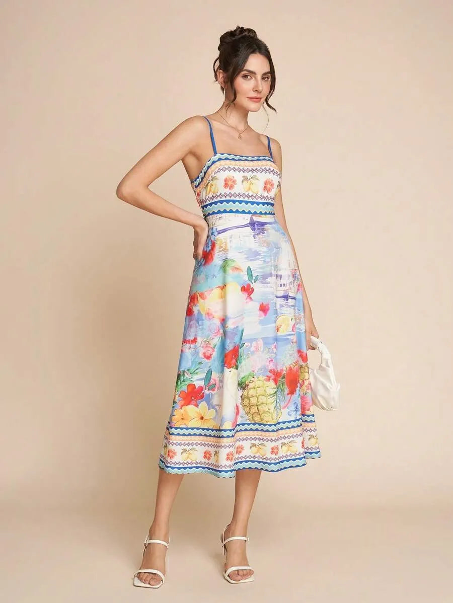 Aurazio Vestito Midi Floreale per Donna