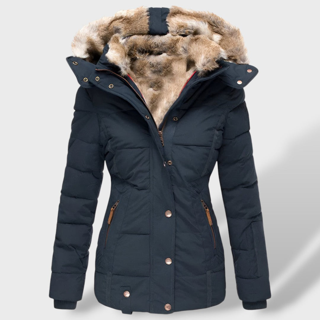 Piumino Donna Slim con Cappuccio in Piuma Invernale