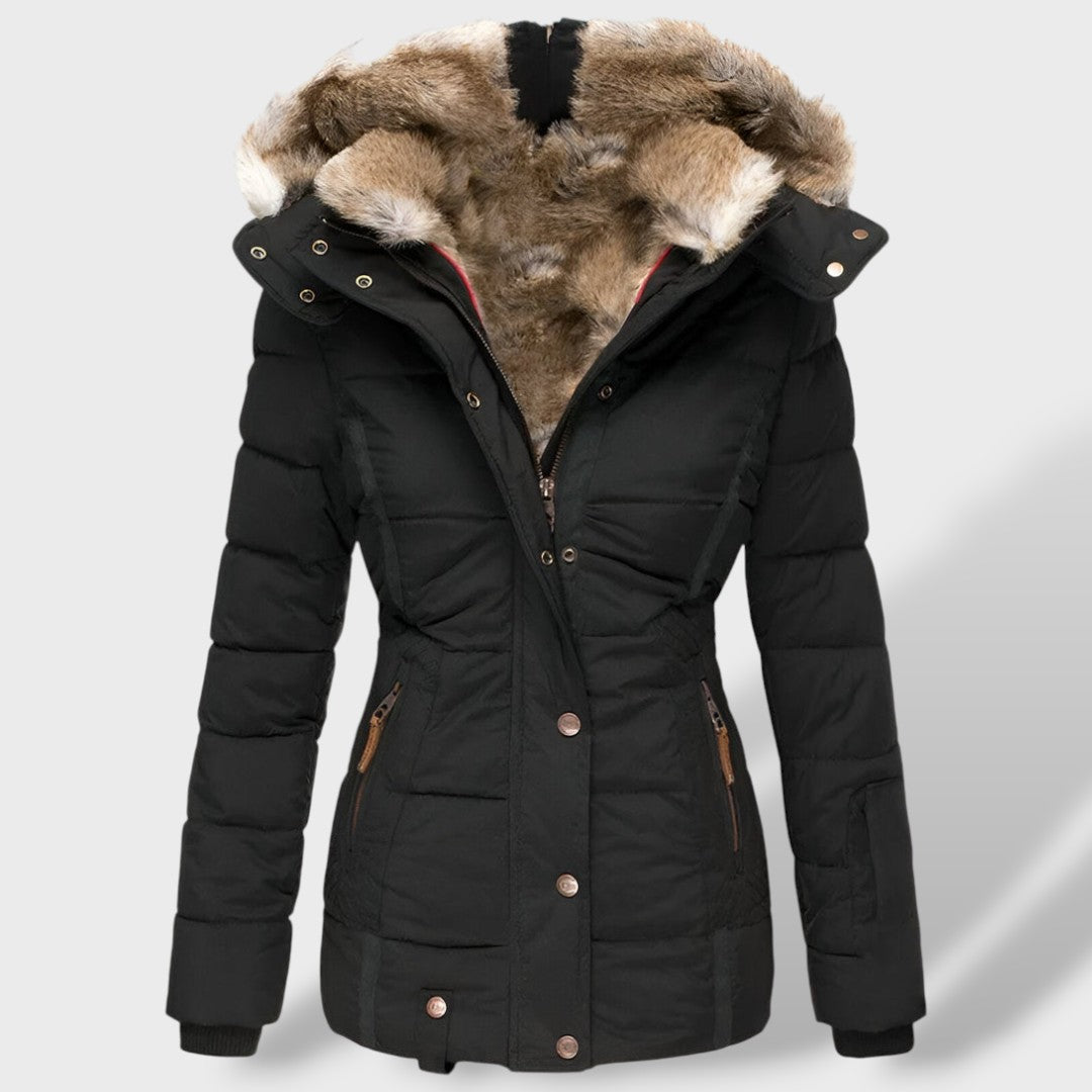 Piumino Donna Slim con Cappuccio in Piuma Invernale