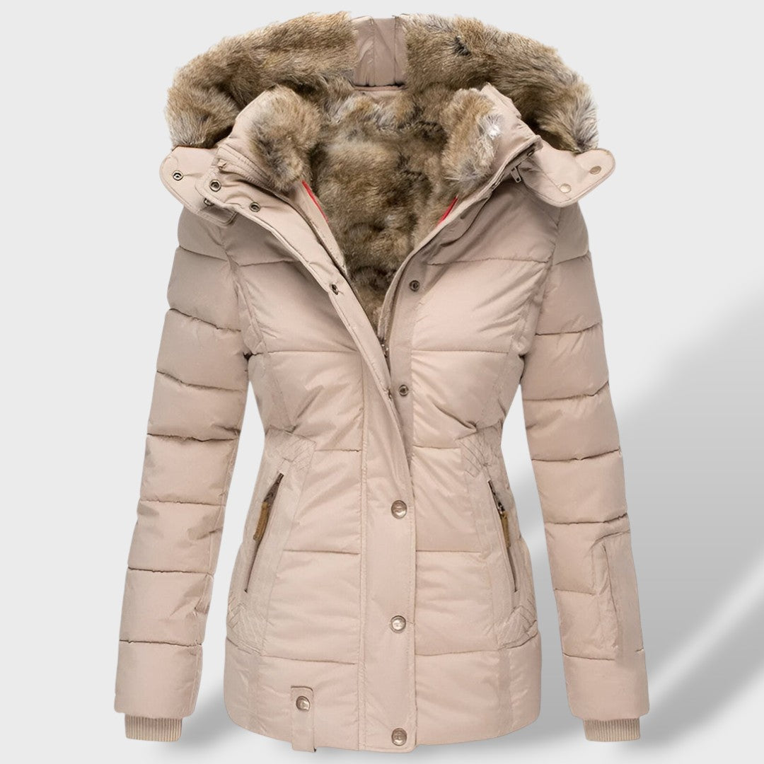 Piumino Donna Slim con Cappuccio in Piuma Invernale
