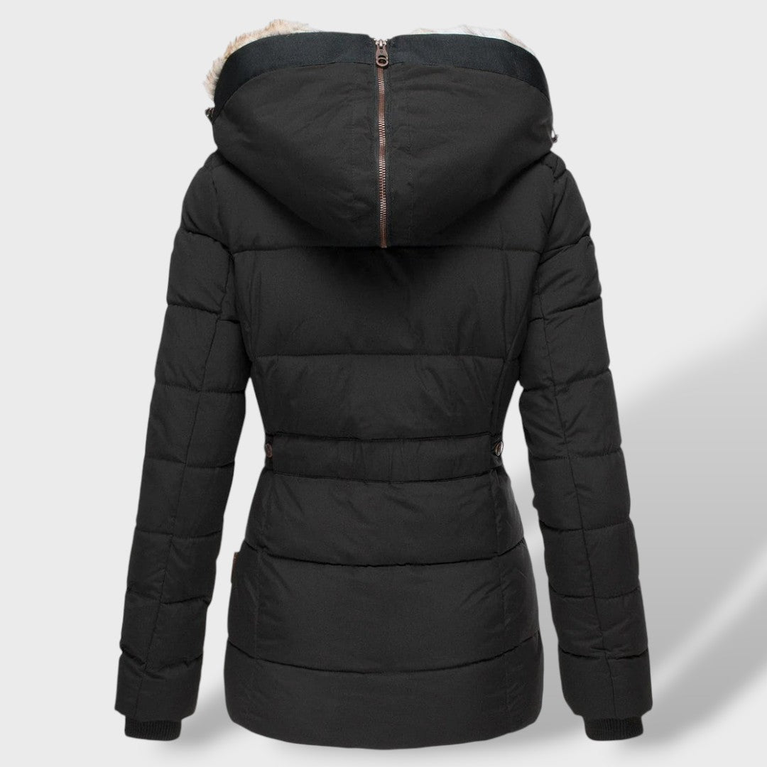 Piumino Donna Slim con Cappuccio in Piuma Invernale