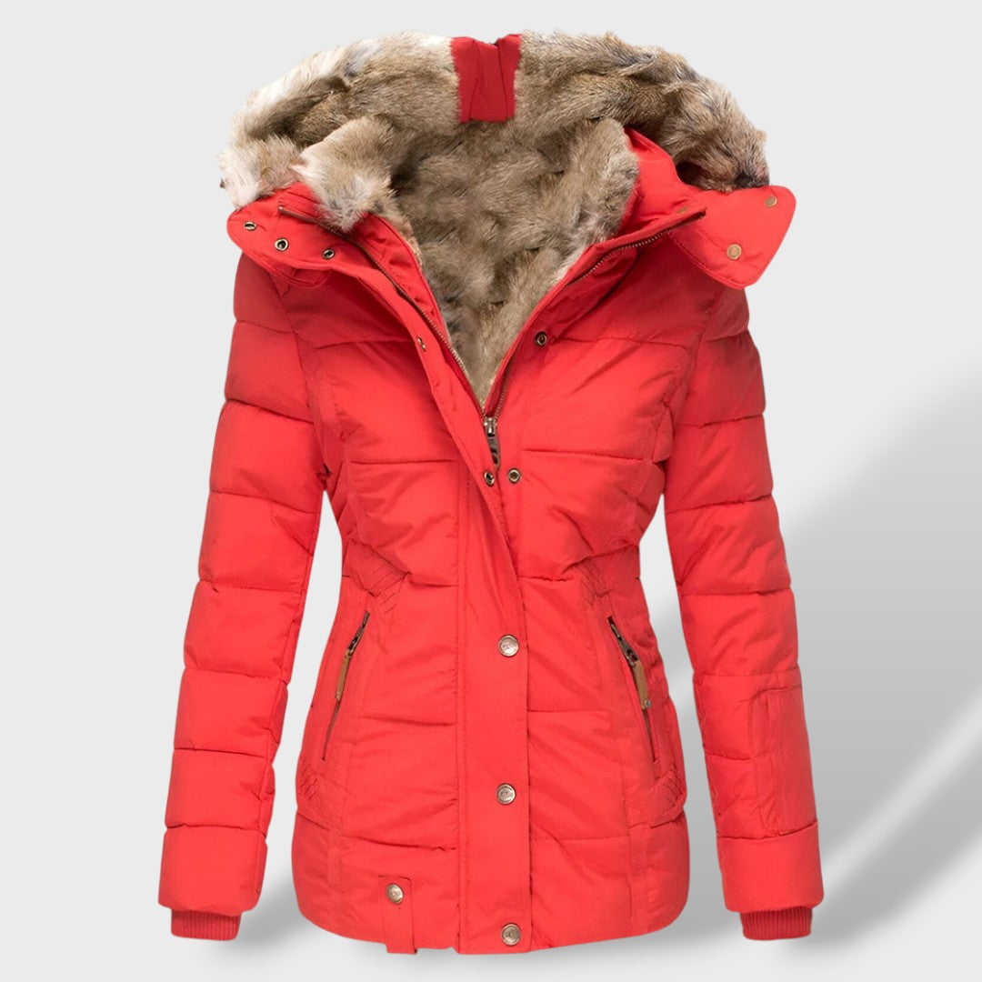 Piumino Donna Slim con Cappuccio in Piuma Invernale