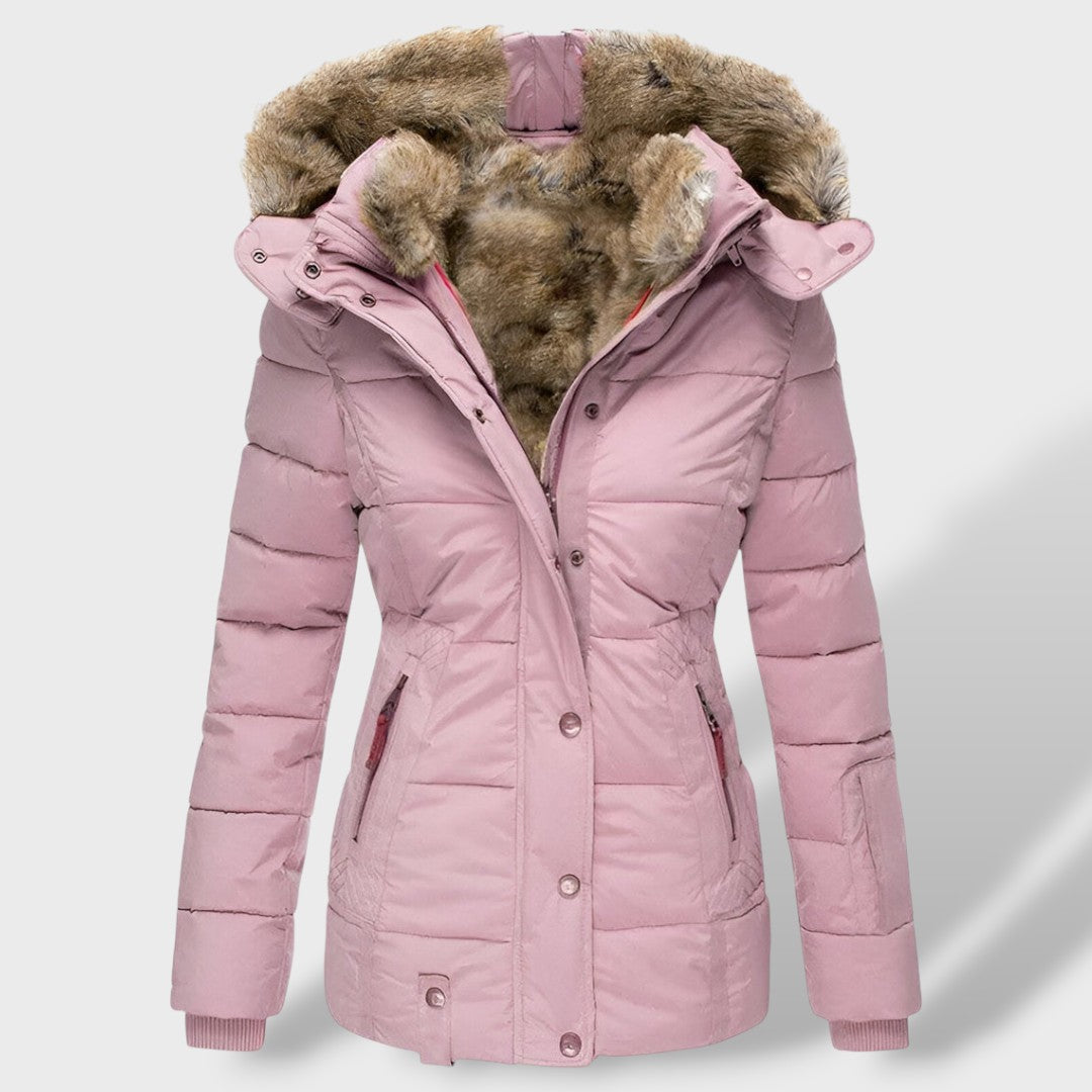 Piumino Donna Slim con Cappuccio in Piuma Invernale
