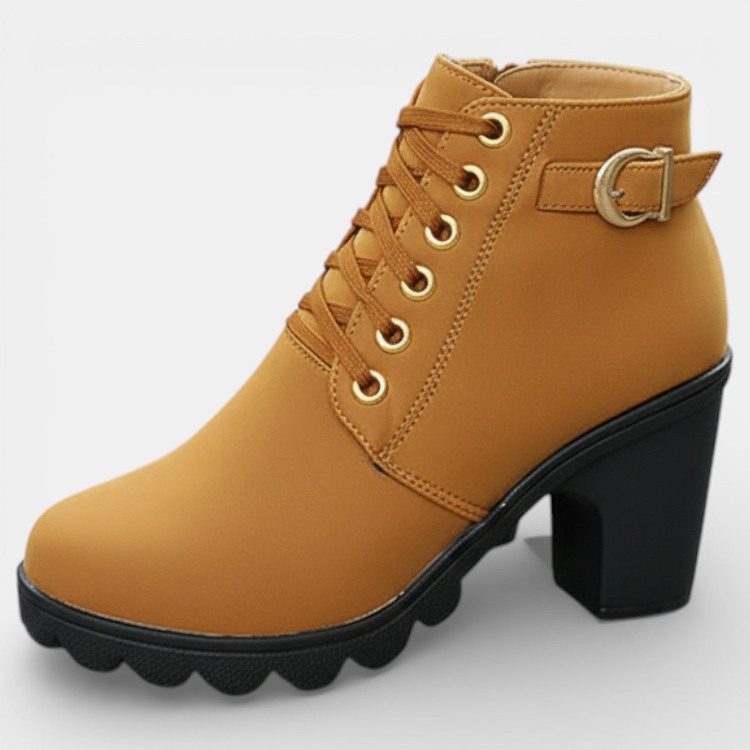 Aurazio Stivaletti Tacco Blocco Fibbie Decorative per Donna