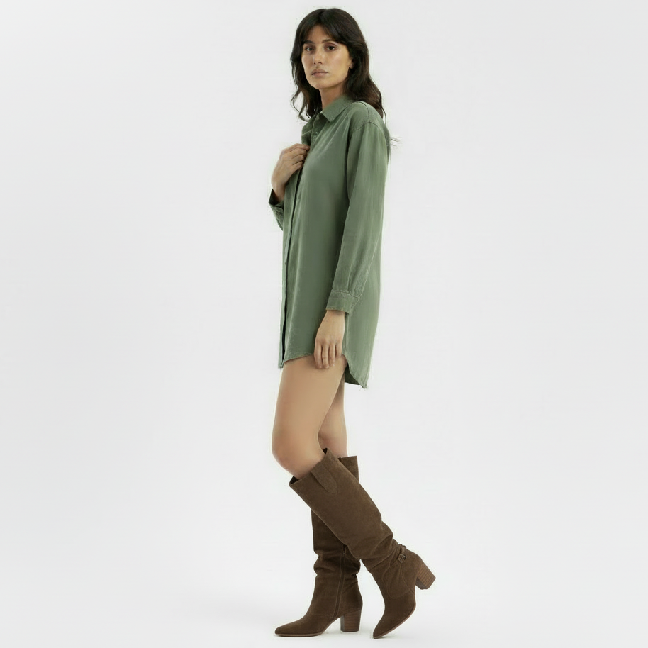 Aurazio Stivali Sopra Ginocchio Camoscio Eleganza Maxima per Donna
