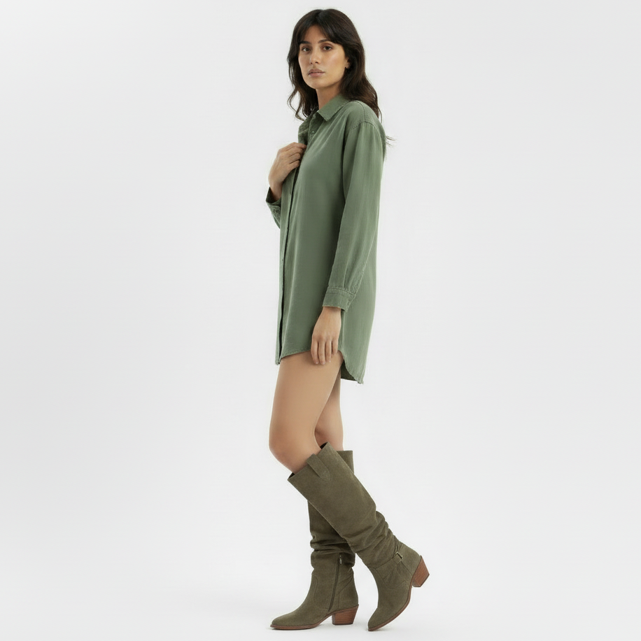 Aurazio Stivali Sopra Ginocchio Camoscio Eleganza Maxima per Donna