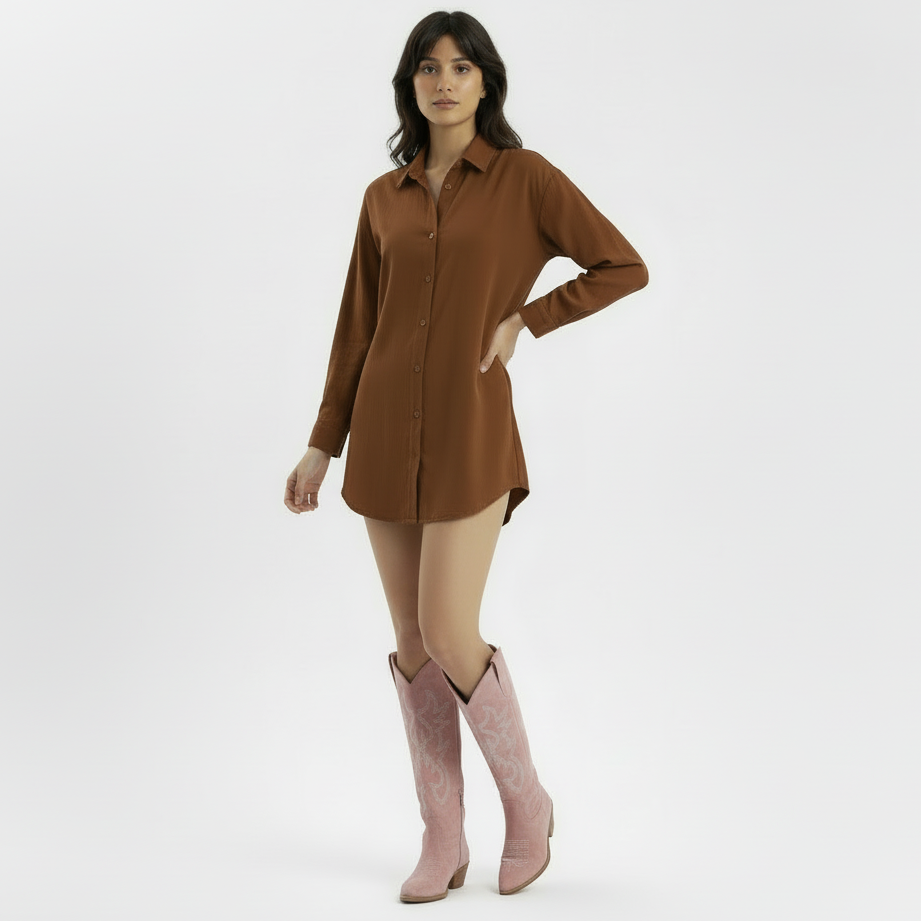 Aurazio Stivali Cowboy Tacco Blocco Basso Eleganti per Donna