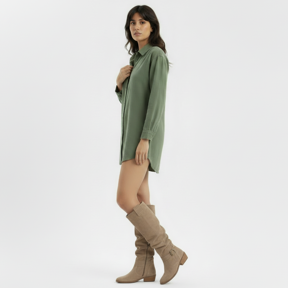 Aurazio Stivali Sopra Ginocchio Camoscio Eleganza Maxima per Donna