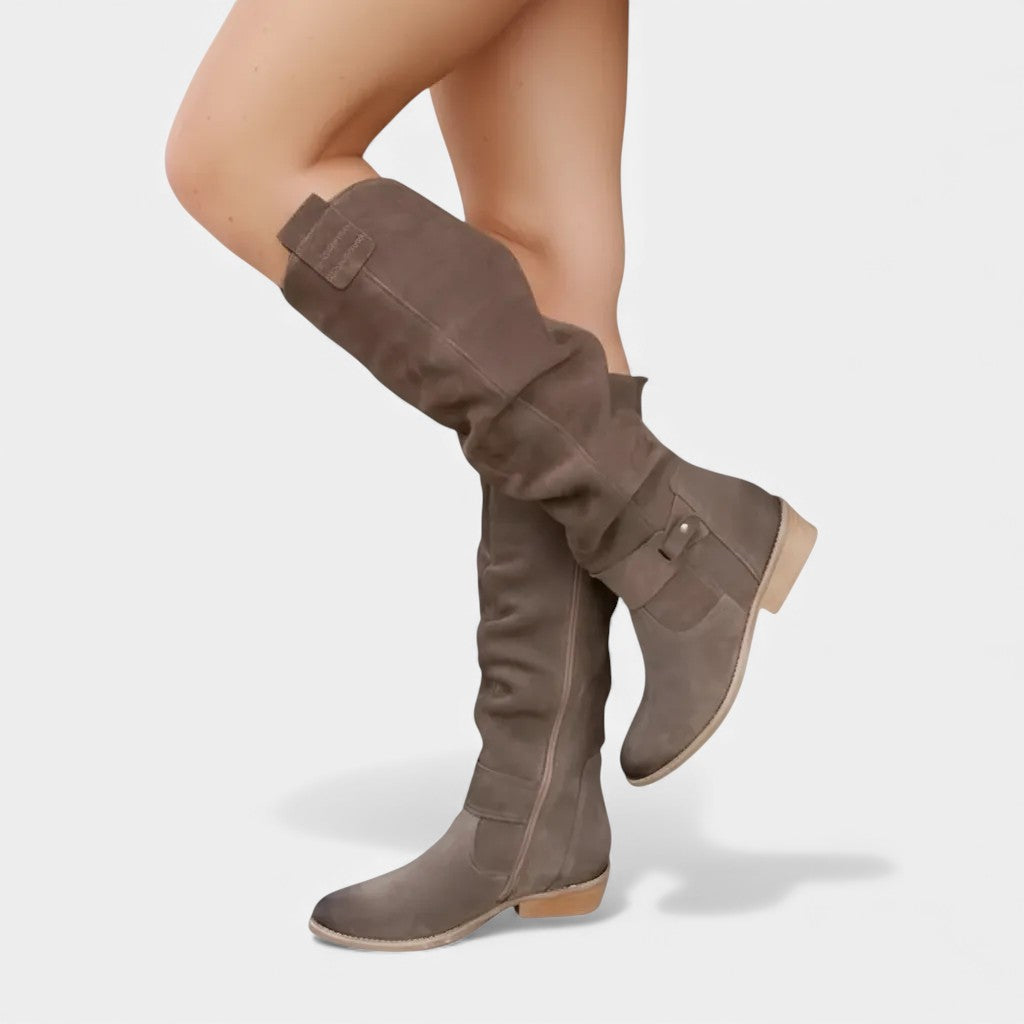 Aurazio Stivali Sopra Ginocchio Camoscio Eleganza Maxima per Donna